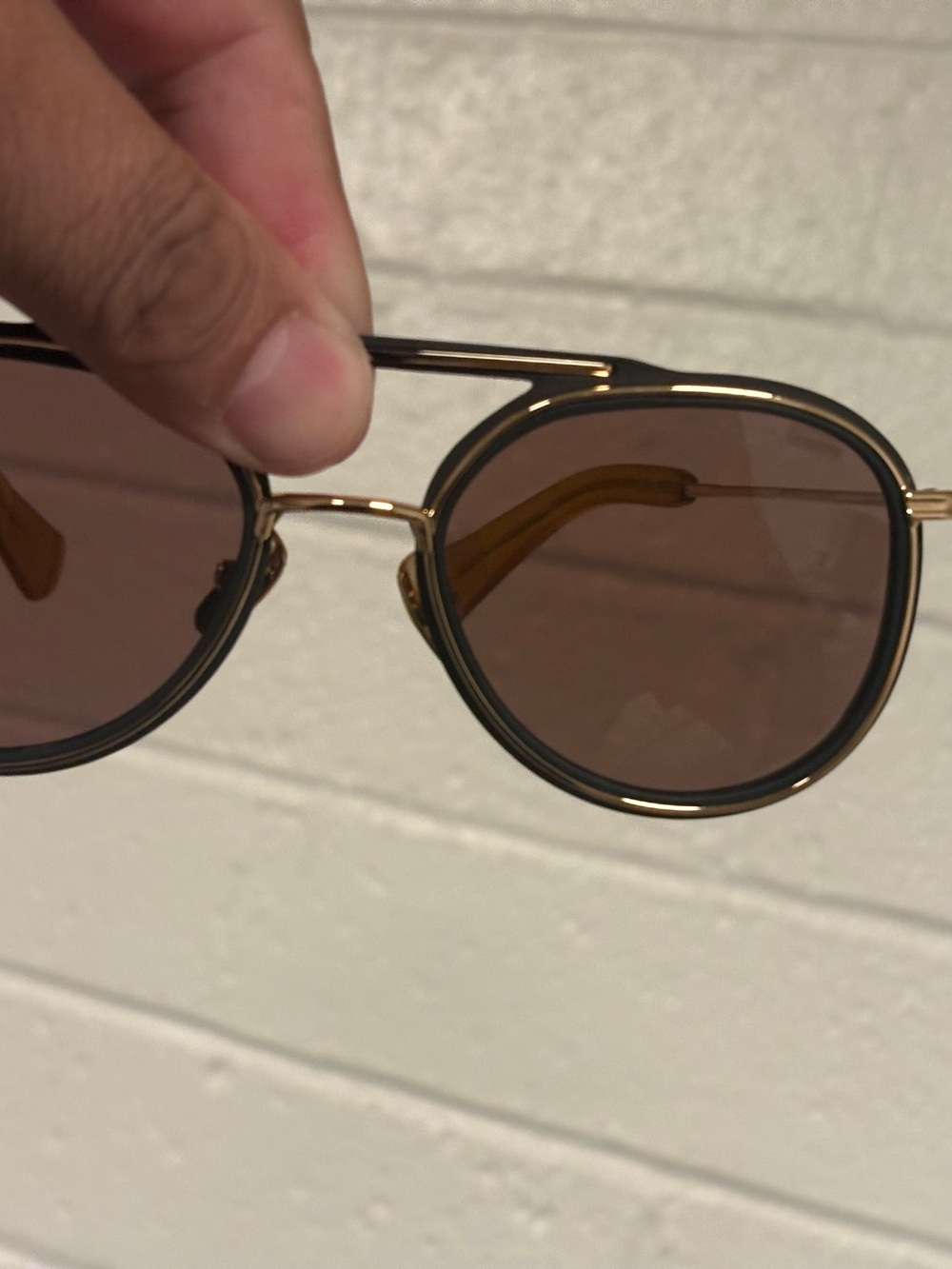 DITA Gold Frame Sunglasses with Brown Tinted Lenses, new